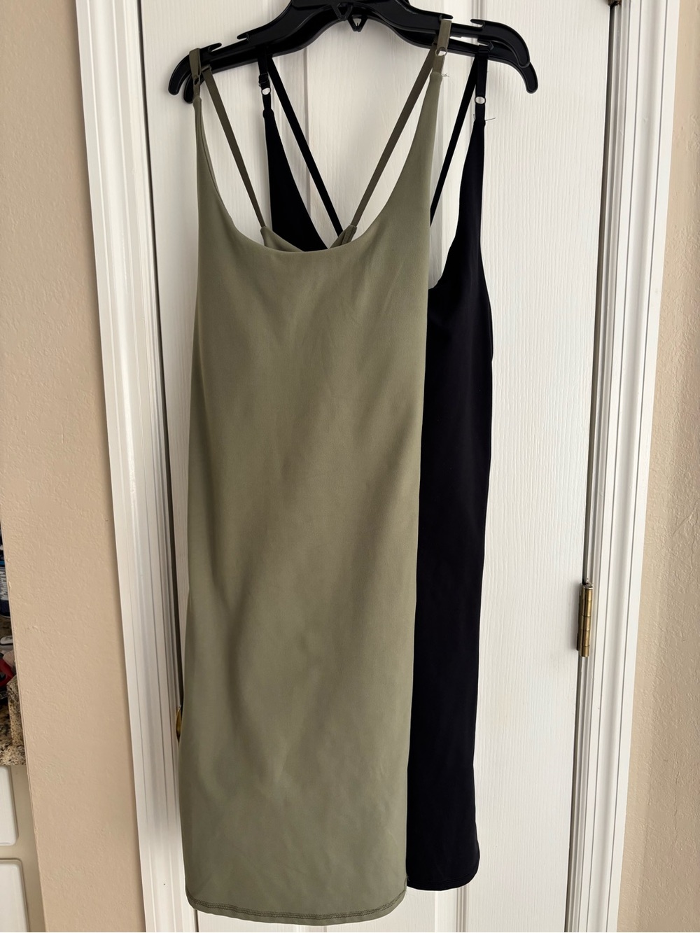 Nicole Miller Olive Green and Black Sport Romper Dress with Adjustable Straps